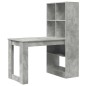 vidaXL Scrivania con lo scaffale con archiviazione Grigio cemento 122 x 67 x 145 cm vidaXL Scrivania con lo scaffale con archiviazione Grigio cemento 122 x 67 x 145 cm