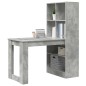 vidaXL Scrivania con lo scaffale con archiviazione Grigio cemento 122 x 67 x 145 cm vidaXL Scrivania con lo scaffale con archiviazione Grigio cemento 122 x 67 x 145 cm