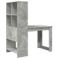 vidaXL Scrivania con lo scaffale con archiviazione Grigio cemento 122 x 67 x 145 cm vidaXL Scrivania con lo scaffale con archiviazione Grigio cemento 122 x 67 x 145 cm