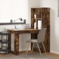 vidaXL Scrivania con lo scaffale con archiviazione Rovere fumo 122 x 67 x 145 cm