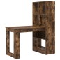 vidaXL Scrivania con lo scaffale con archiviazione Rovere fumo 122 x 67 x 145 cm