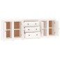 Credenza Bianca 230x35x80 cm in Legno Massello di Pino Credenza Bianca 230x35x80 cm in Legno Massello di Pino