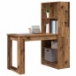 vidaXL Scrivania con lo scaffale con archiviazione Legno vecchio 122 x 67 x 145 cm