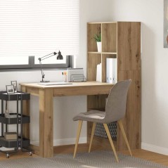 vidaXL Scrivania con lo scaffale rovere artigianale 122 x 67 x 145 cm