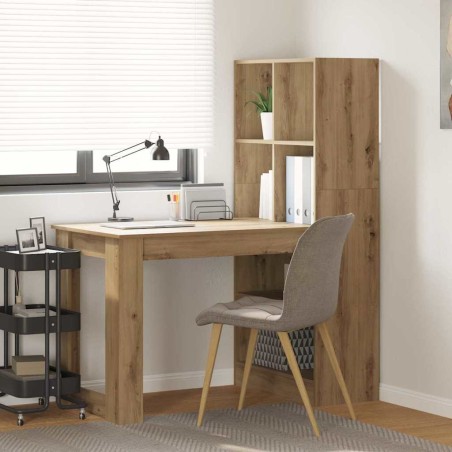 vidaXL Scrivania con lo scaffale rovere artigianale 122 x 67 x 145 cm