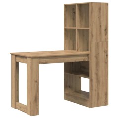 vidaXL Scrivania con lo scaffale rovere artigianale 122 x 67 x 145 cm