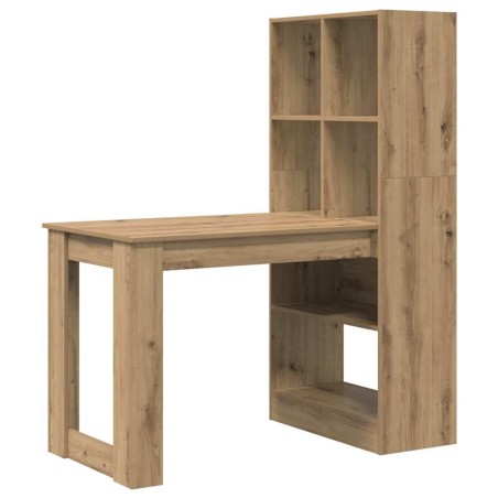 vidaXL Scrivania con lo scaffale rovere artigianale 122 x 67 x 145 cm