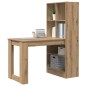 vidaXL Scrivania con lo scaffale rovere artigianale 122 x 67 x 145 cm