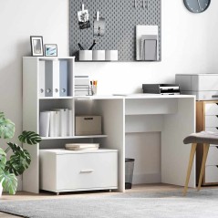 vidaXL Scrivania Bianco 131.5 x 50 x 106.5 cm Legno multistrato