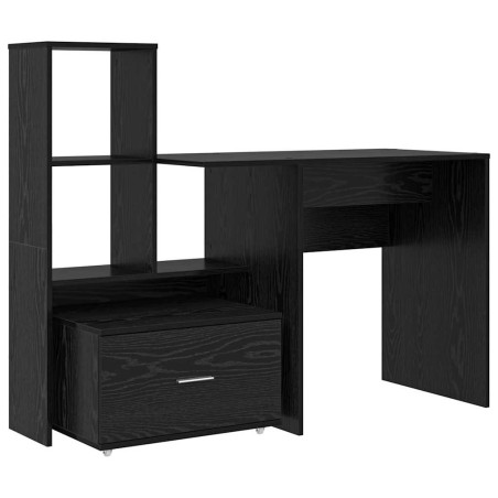 vidaXL Scrivania Rovere nero 131.5 x 50 x 106.5 cm Legno multistrato