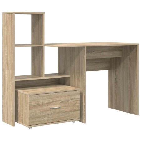 vidaXL Scrivania rovere sonoma 131.5 x 50 x 106.5 cm Legno multistrato