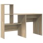 vidaXL Scrivania rovere sonoma 131.5 x 50 x 106.5 cm Legno multistrato