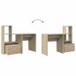 vidaXL Scrivania rovere sonoma 131.5 x 50 x 106.5 cm Legno multistrato