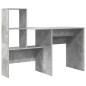 vidaXL Scrivania con cassetto con lo scaffale Grigio cemento 131.5 x 50 x 106.5 cm