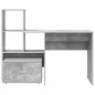 vidaXL Scrivania con cassetto con lo scaffale Grigio cemento 131.5 x 50 x 106.5 cm