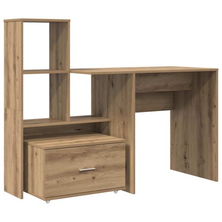 vidaXL Scrivania con cassetto rovere artigianale 131.5 x 50 x 106.5 cm