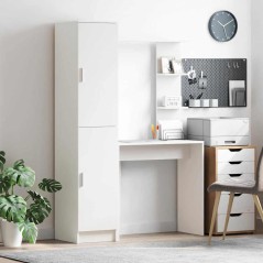 vidaXL Scrivania con Spazio di Archiviazione Bianco Legno Ingegnerizzato