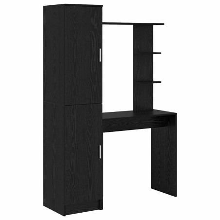 vidaXL Scrivania con spazio di archiviazione rovere nero legno ingegnerizzato