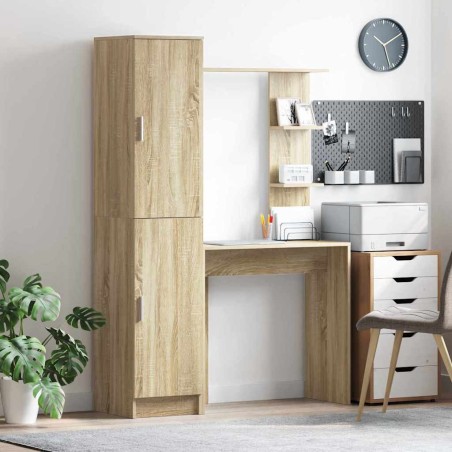 vidaXL Scrivania con spazio Rovere Sonoma Legno ingegnerizzato
