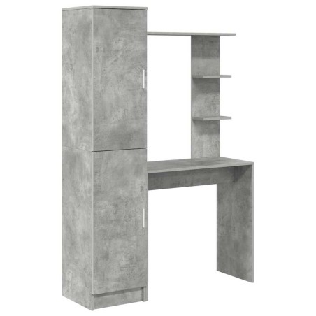 vidaXL Scrivania con Storage Grigio Cemento Legno Ingegnerizzato