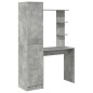 vidaXL Scrivania con Storage Grigio Cemento Legno Ingegnerizzato