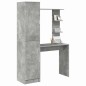 vidaXL Scrivania con Storage Grigio Cemento Legno Ingegnerizzato