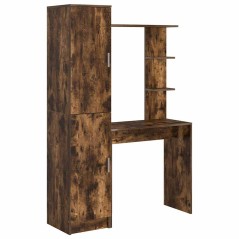 vidaXL Scrivania con spazio di archiviazione rovere affumicato legno ingegnerizzato