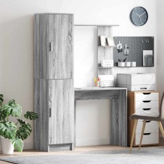 vidaXL Scrivania con stoccaggio Grigio Sonoma Legno ingegnerizzato