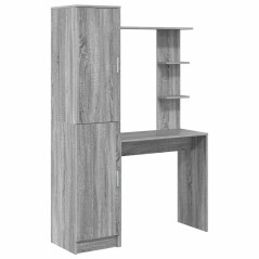 vidaXL Scrivania con stoccaggio Grigio Sonoma Legno ingegnerizzato