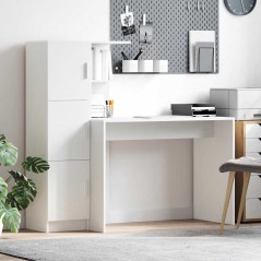 vidaXL Scrivania con Storage Bianca in Legno Ingegnerizzato