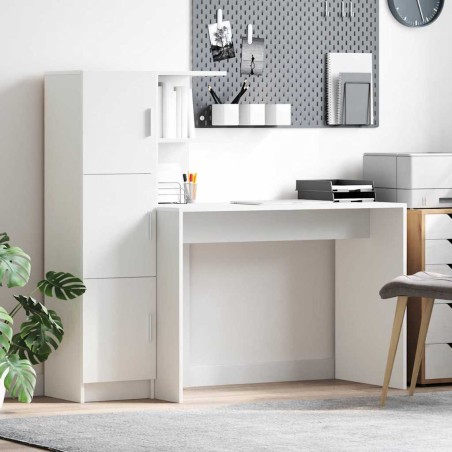 vidaXL Scrivania con Storage Bianca in Legno Ingegnerizzato