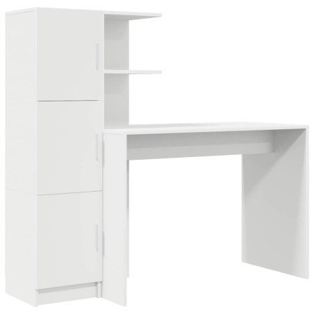 vidaXL Scrivania con Storage Bianca in Legno Ingegnerizzato