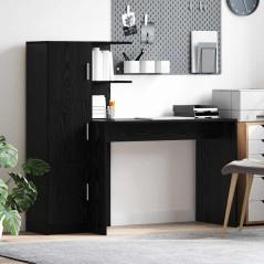 vidaXL Scrivania con spazio di archiviazione Rovere Nero Legno Ingegnerizzato