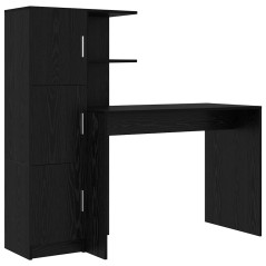 vidaXL Scrivania con spazio di archiviazione Rovere Nero Legno Ingegnerizzato