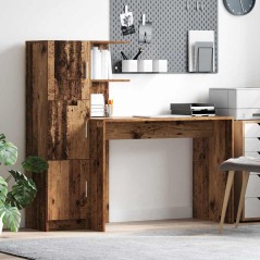 vidaXL Scrivania con Ripostiglio Legno Vecchio Legno Ingegnerizzato