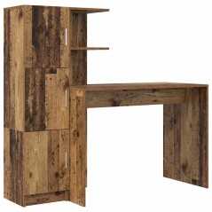 vidaXL Scrivania con Ripostiglio Legno Vecchio Legno Ingegnerizzato