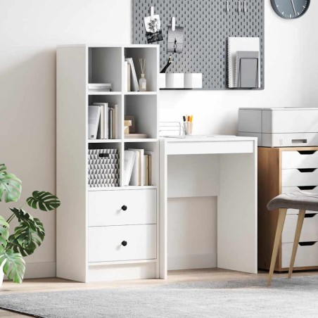 vidaXL Scrivania con Storage Bianca in Legno Ingegnerizzato