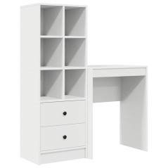 vidaXL Scrivania con Storage Bianca in Legno Ingegnerizzato