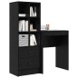 vidaXL Scrivania con spazio di archiviazione in rovere nero legno ingegnerizzato