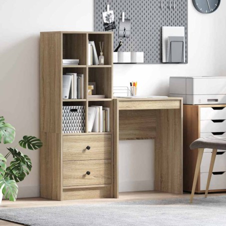 vidaXL Scrivania con spazio di stoccaggio in rovere Sonoma e legno ingegnerizzato