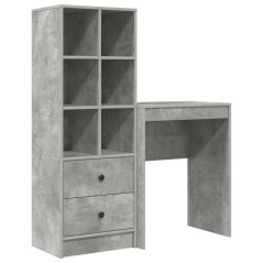 vidaXL Scrivania con Archiviazione Grigio Cemento Legno Ingegnerizzato