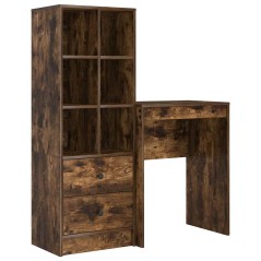 vidaXL Scrivania con spazio di archiviazione in rovere affumicato e legno ingegnerizzato