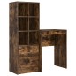 vidaXL Scrivania con spazio di archiviazione in rovere affumicato e legno ingegnerizzato vidaXL Scrivania con spazio di archiviazione in rovere affumicato e legno ingegnerizzato