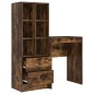 vidaXL Scrivania con spazio di archiviazione in rovere affumicato e legno ingegnerizzato vidaXL Scrivania con spazio di archiviazione in rovere affumicato e legno ingegnerizzato