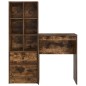 vidaXL Scrivania con spazio di archiviazione in rovere affumicato e legno ingegnerizzato vidaXL Scrivania con spazio di archiviazione in rovere affumicato e legno ingegnerizzato