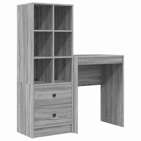 vidaXL Scrivania con storage Grey Sonoma Legno ingegnerizzato