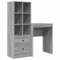 vidaXL Scrivania con storage Grey Sonoma Legno ingegnerizzato