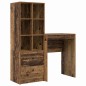 vidaXL Scrivania con spazio di archiviazione Legno vecchio Legno ingegnerizzato