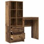vidaXL Scrivania con spazio di archiviazione Legno vecchio Legno ingegnerizzato