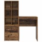 vidaXL Scrivania con spazio di archiviazione Legno vecchio Legno ingegnerizzato